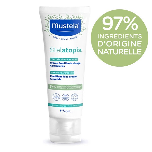 Mustela Stelatopia crème émolliente visage bébé