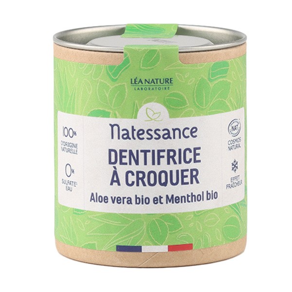 Natessance dentifrice à croquer Aloe vera et Menthol bio