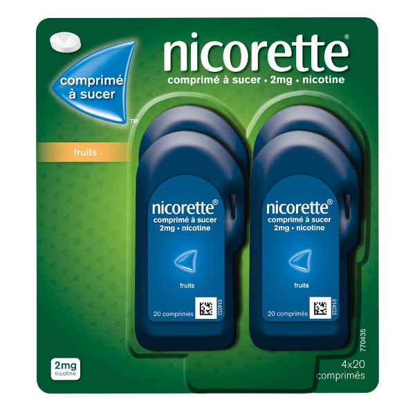 Nicorette 2 mg fruits comprimés à sucer