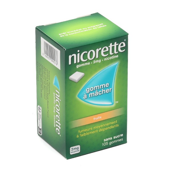 Pharmaservices - Nicorette 2 mg sans sucre - 210 gommes à mâcher