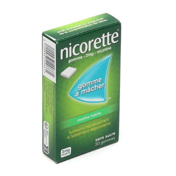 Nicorette 4 mg gommes à macher anti tabac goût fruits sans sucre