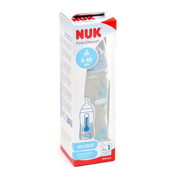 NUK - Biberon First Choice Plus contrôle de la température, tétine  anti-coliques, 300 ml, 6-18 M