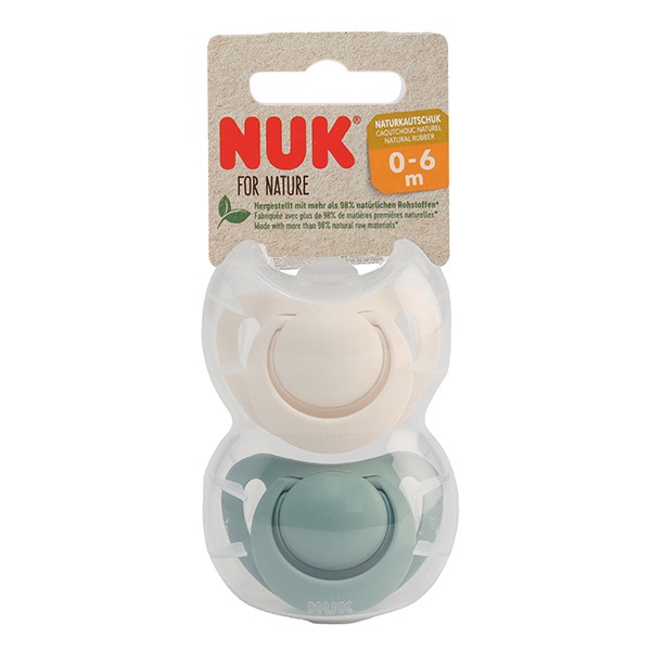 Nuk For Nature Sucette Caoutchouc naturel 0 - 6 mois