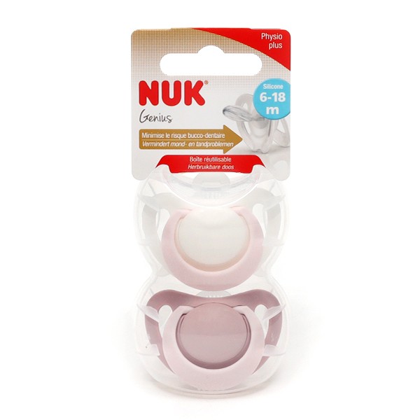 Sucettes rose silicone 6-18 mois Classic NUK : le lot de 2 sucettes à Prix  Carrefour