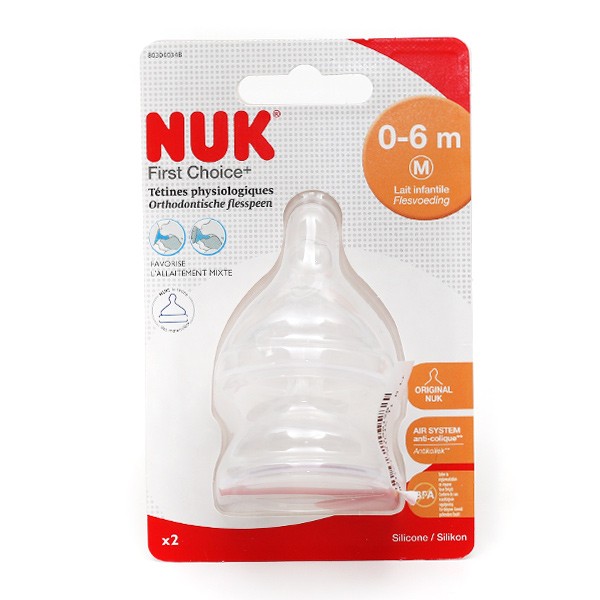 Tétine silicone 2e âge lait infantile NUK : le lot de 2 tétines à Prix  Carrefour