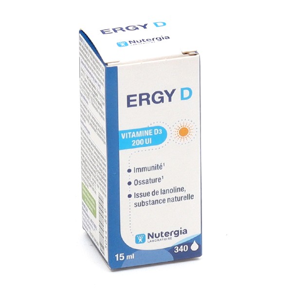 Nutergia Ergy D solution - Complément Vitamine D3 - Immunité