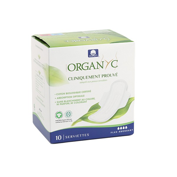 Organyc Coton Bio serviettes hygiéniques Flux abondant