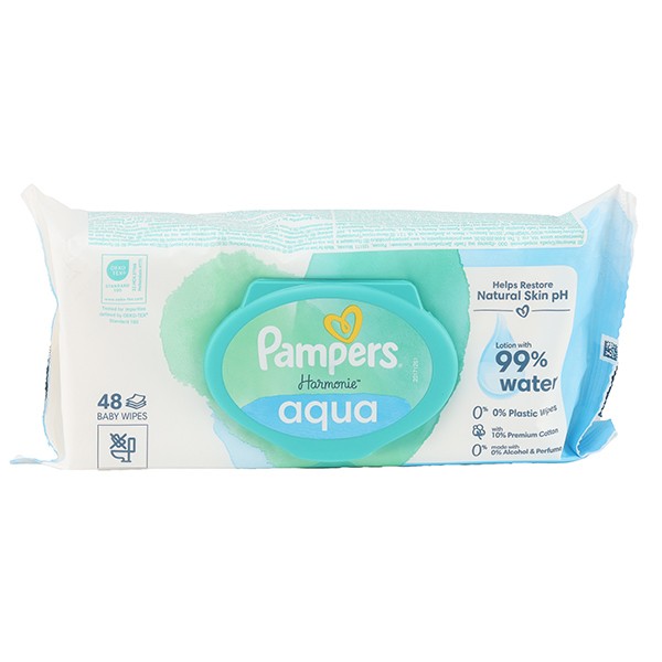 Pampers Aqua Harmonie lingettes imprégnées 0% plastique