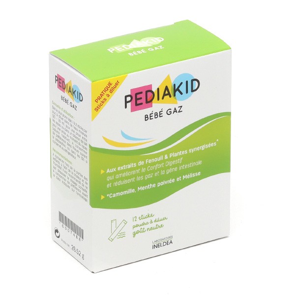 Ineldea Pediakid Bébé Gaz 12 Sticks - Confort Digestif Doux - Pharma360