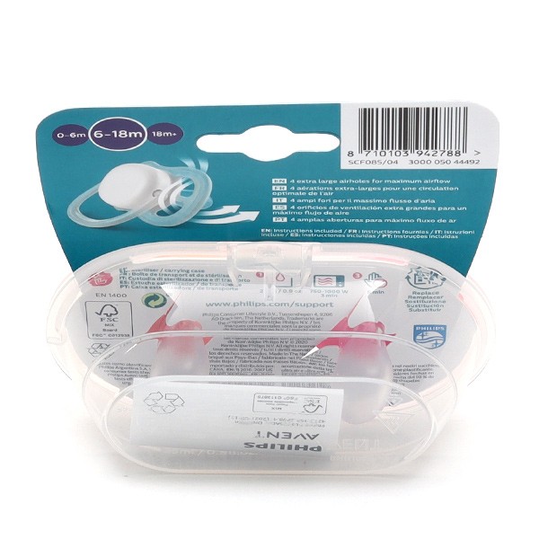 Avent Ultra Air Happy 2 Sucettes Orthodontiques Silicone 6-18 Mois