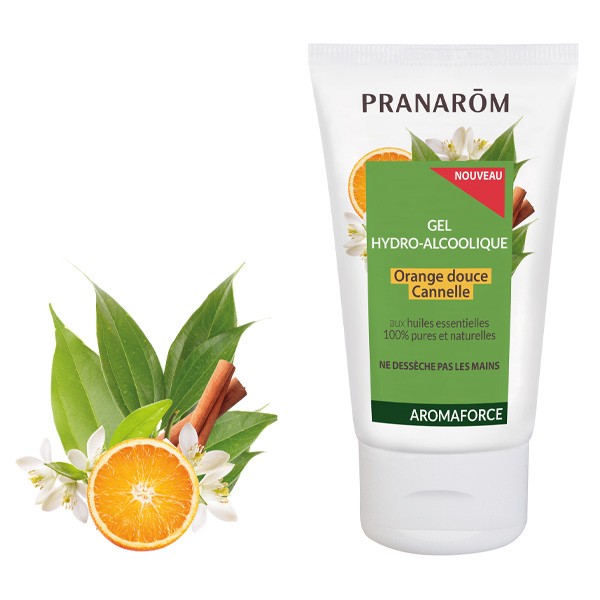 Pranarom Aromaforce Gel hydroalcoolique Orange douce Cannelle