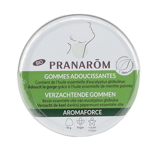 Pranarom Aromaforce Gommes adoucissantes Bio Eucalyptus menthe