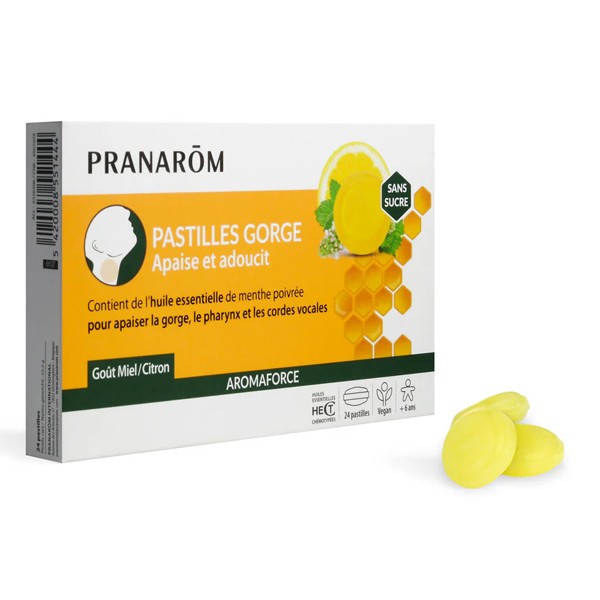 Pranarom Aromaforce Pastilles gorge miel citron