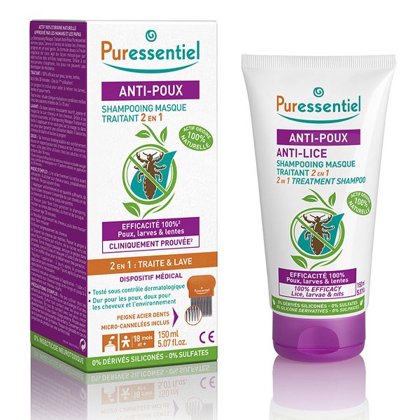 Puressentiel anti-poux shampooing masque traitant 2 en 1