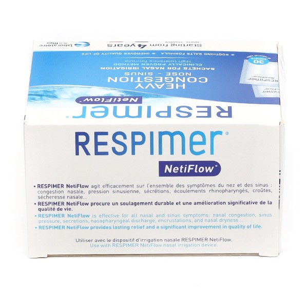 RESPIMER NETIFLOW Kit D Irrigation Nasal + 2 Recharges de 30 Sachets Pour  Irrigation Nasale : : Baby Products