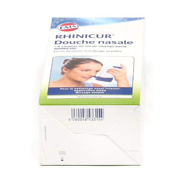 Rhinicur - Douche Nasale + Sel de Rinçage Nasal, 4 sachets