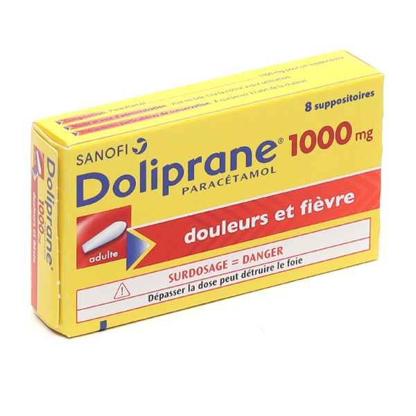 Doliprane adultes 1000 mg, suppositoire
