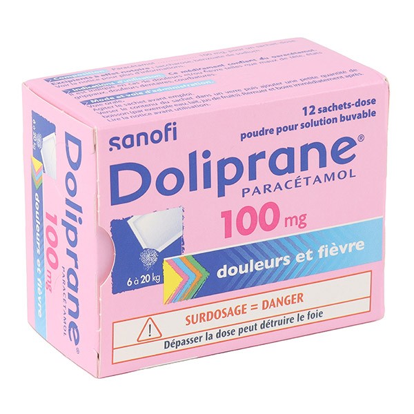 Doliprane 100 mg poudre en sachets