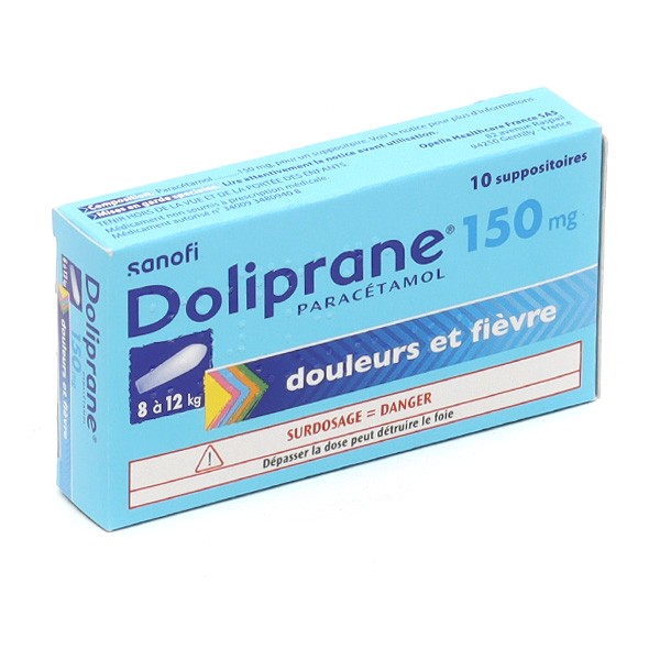 Doliprane 150 mg suppositoire Bébé - Paracétamol - Douleurs et Fièvre