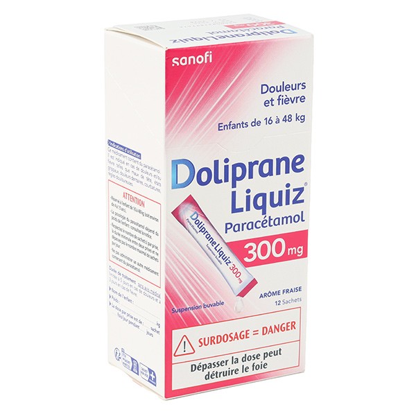 Doliprane Liquiz 300 mg sticks sans sucre