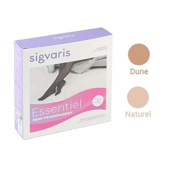 Sigvaris Essentiel Semi transparent Bas de Contention Femme Classe 2