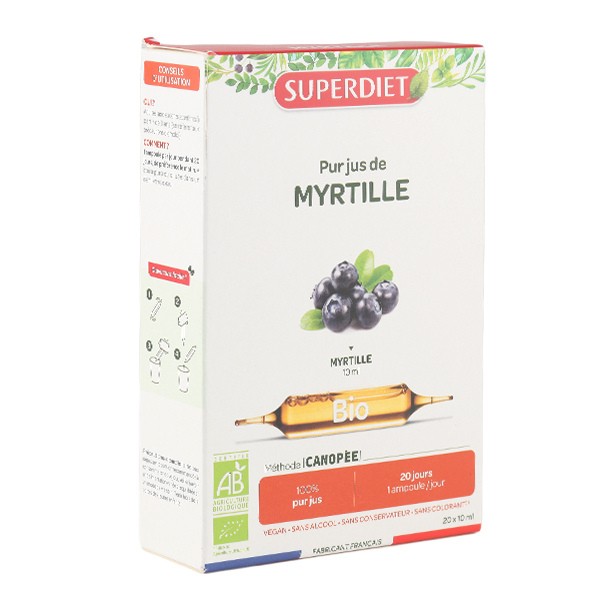 Super Diet Pur jus de Myrtille bio ampoules