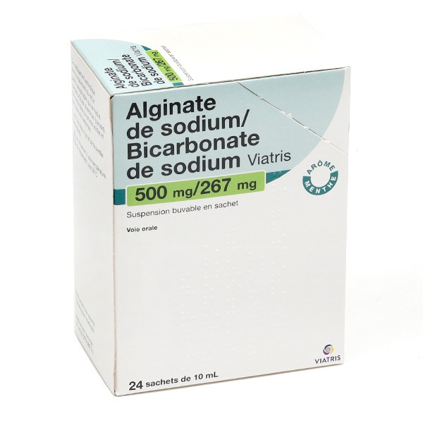 Alginate de sodium / Bicarbonate de sodium 24 sachets