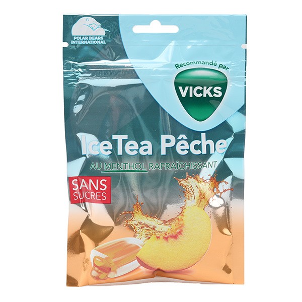 Vicks bonbons sans sucres IceTea Pêche