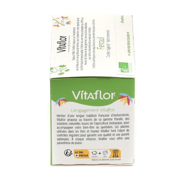 Tisane sachets Bio Fenouil - Vitaflor - Meilleure digestion