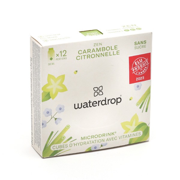 Coffret Microdrink waterdrop® | 48 boisson en cube effervescente en 4  saveurs | Extraits naturels de fruits et de plantes | Avec vitamines | sans