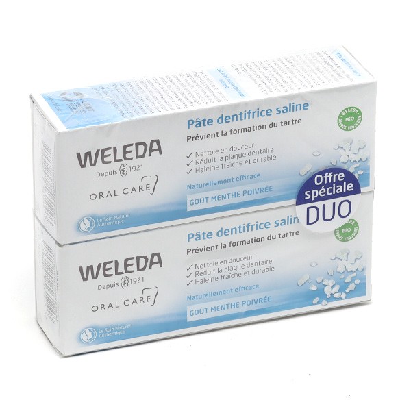 Weleda Pâte Dentifrice Saline 2x75ml - Fraîcheur et Protection Caries -  Pharma360