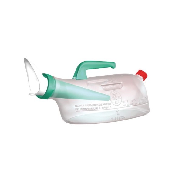 Urinal anti-reflux avec poignée phosphorescente la nuit - Urinaux - Robé  vente matériel médical
