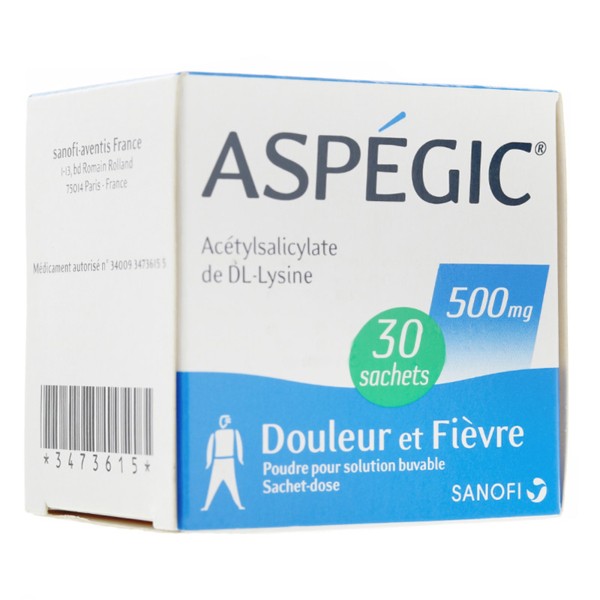 Aspegic 500 Mg Sachets Poudre Aspirine Pour Soulager Douleur Et Fievre