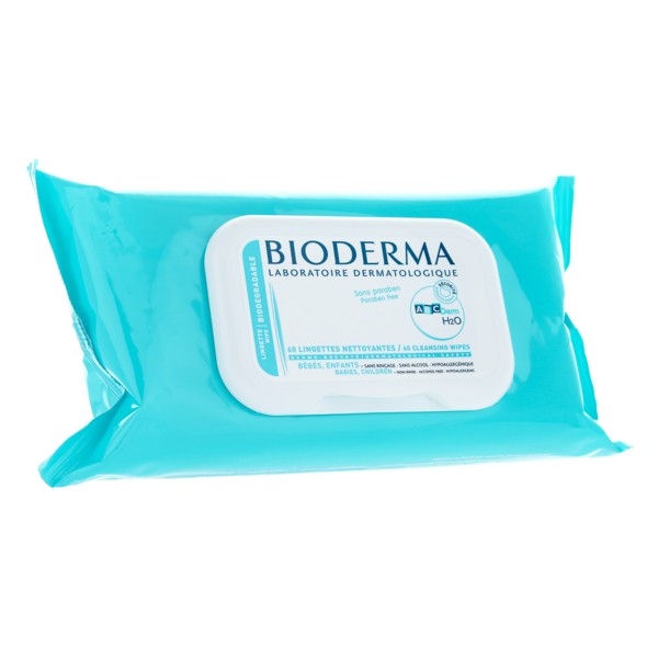Bioderma : ABCDerm H2O lingettes nettoyantes Bioderma, 60 lingettes