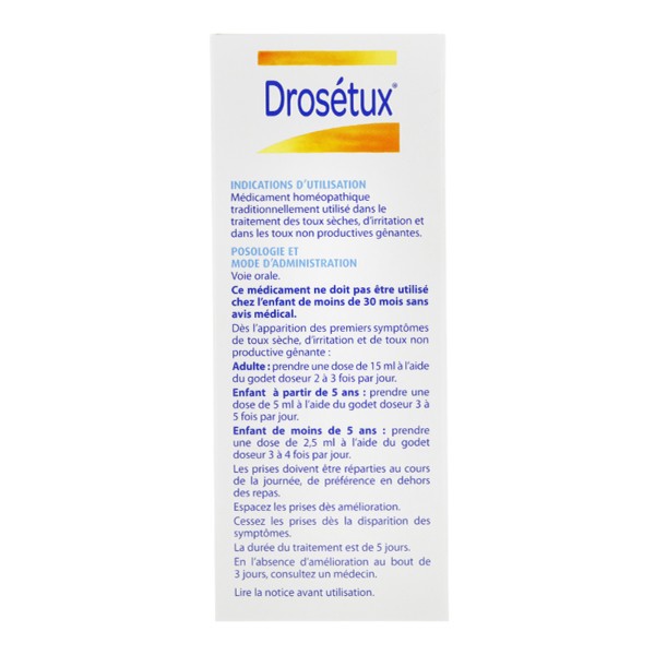 Drosetux Sirop Toux Seche 150 Ml Boiron Homeopathie Antitussif