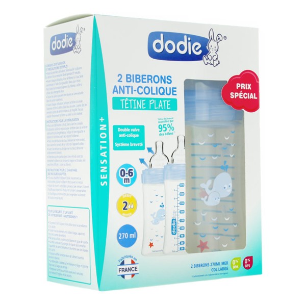 Dodie – Coffret Sensation+ Verre – 1 Biberon 150Ml – 2 Biberons
