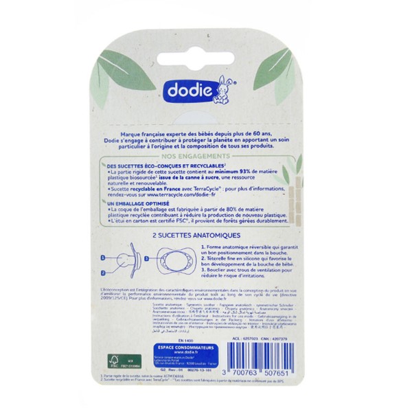Achetez Dodie Sucette Anatomique Silicone 0-6 Mois Garçon A95 à 3.7€  seulement ✓ Livraison GRATUITE dès 49€