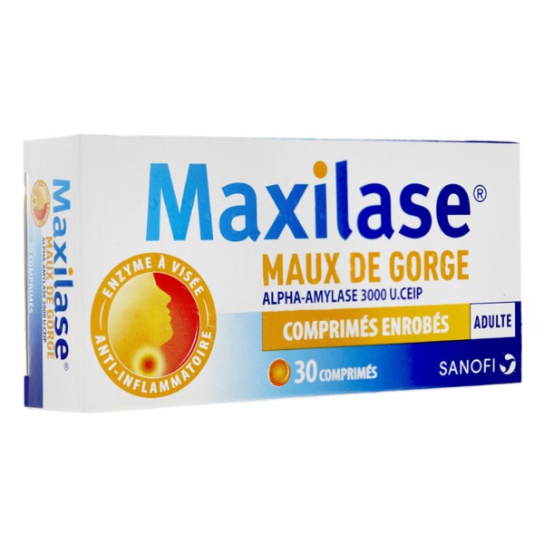 Maxilase Maux De Gorge Comprimes Alpha Amylase Anti Inflammatoire