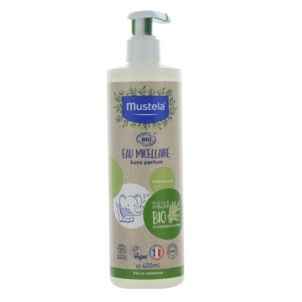 Mustela Eau Micellaire Bio 400ml Toilette De Bebe Sans Rincage