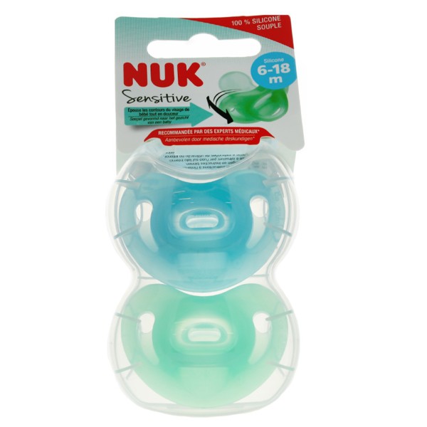 Nuk Sensitive Sucette Orthodontique Silicone Bébé De 6 à 18 Mois