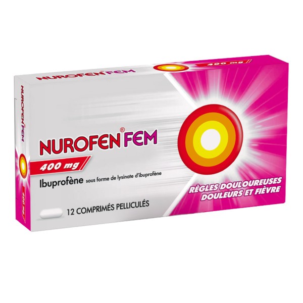 Nurofenfem 400 mg Règles douloureuses 12 comprimés Pelliculés