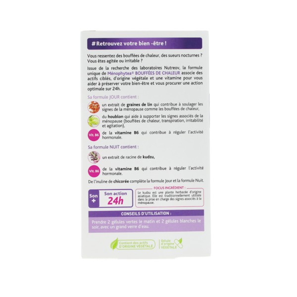 Ménophytea bouffées de chaleur gélules  Menopause  Action 24h