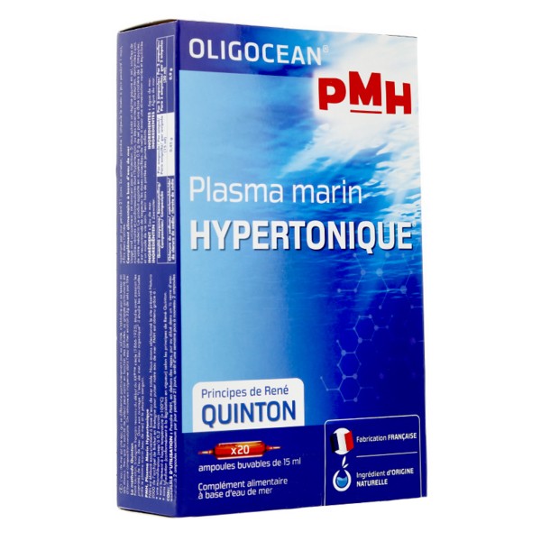Plasma marin (eau de mer) hypertonique procédé Quinton - 40 ampoules -  Orfito 