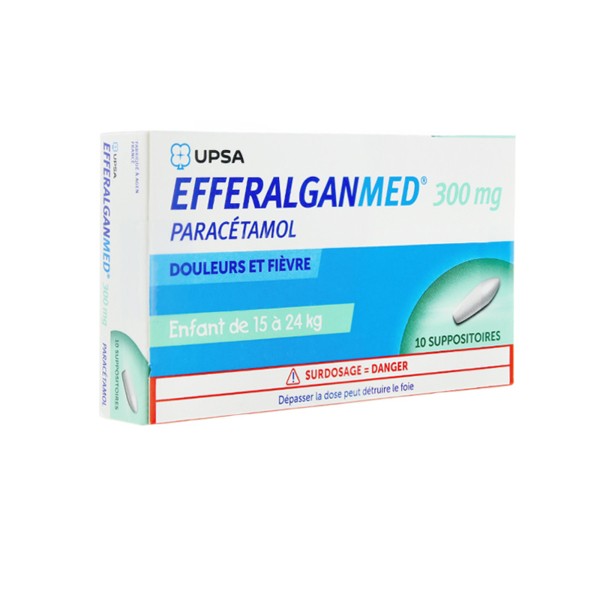 Efferalgan 300 Mg 10 Suppositoires Pour Enfant Douleur Et Fievre