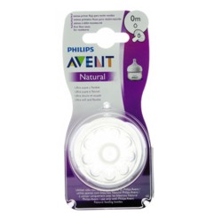 Avent Philips Debit Moyen 2 Tetines Silicone Nouveau Ne