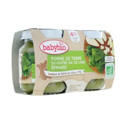 Babybio Petits Pots Bebe Pomme De Terre Epinards Bio 2x130g