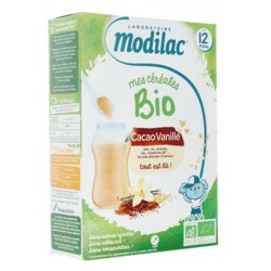 Modilac Mes Cereales Bio Cacao Et Vanille Des 12 Mois 250 G