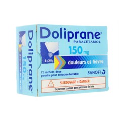 Doliprane 150 Mg 12 Sachets Poudre Paracetamol Douleur Et Fievre